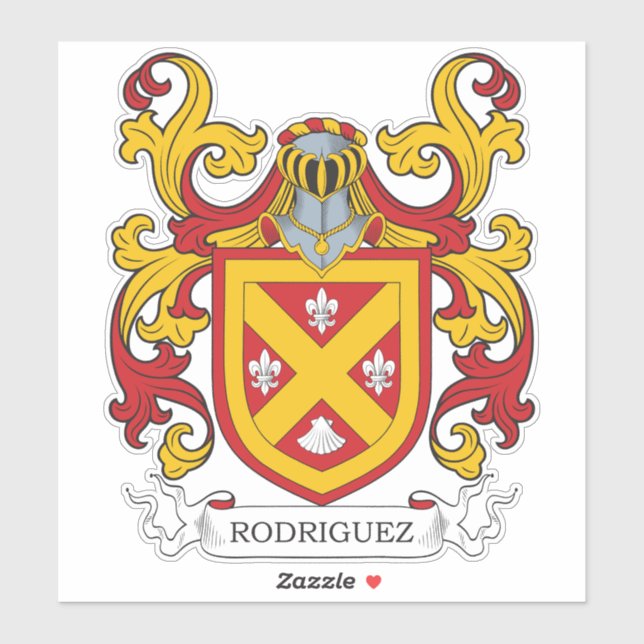Pegatina Rodriguez Family Crest (Hoja)