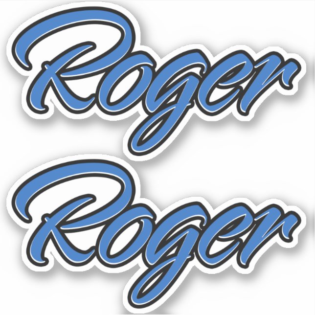 Pegatina Roger Name blue Aufkleber Sticker Stickerset (Anverso)