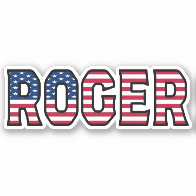 Pegatina Roger Name Vorname USA Sticker Stickerset (Anverso)