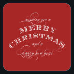 PEGATINA ROJO CLASSIC MERRY CHRISTMAS<br><div class="desc">LOS CLÁSICOS SE ENCANTAN DE NAVIDAD ROJA Y BLANCA PEGATINA. UTILICE ESTE ELEGANTE PEGATINA PARA TODAS LAS ETIQUETAS DE REGALO DE SUS NAVIDADES Y COMO SELLOS PARA SOBRES DE TARJETAS DE NAVIDADES. LE DESEO UNA FELIZ NAVIDAD Y UN FELIZ AÑO NUEVO.</div>