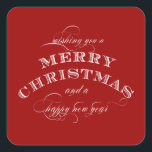 PEGATINA ROJO CLASSIC MERRY CHRISTMAS<br><div class="desc">LOS CLÁSICOS SE ENCANTAN DE NAVIDAD ROJA Y BLANCA PEGATINA. UTILICE ESTE ELEGANTE PEGATINA PARA TODAS LAS ETIQUETAS DE REGALO DE SUS NAVIDADES Y COMO SELLOS PARA SOBRES DE TARJETAS DE NAVIDADES. LE DESEO UNA FELIZ NAVIDAD Y UN FELIZ AÑO NUEVO.</div>