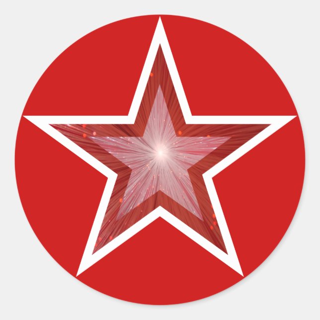 Pegatina rojo de la estrella roja (Anverso)