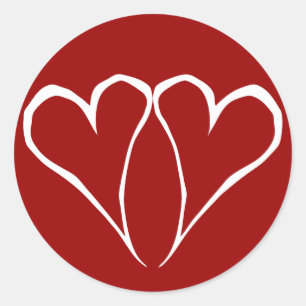 Pegatina rojo de los corazones de San Valentín