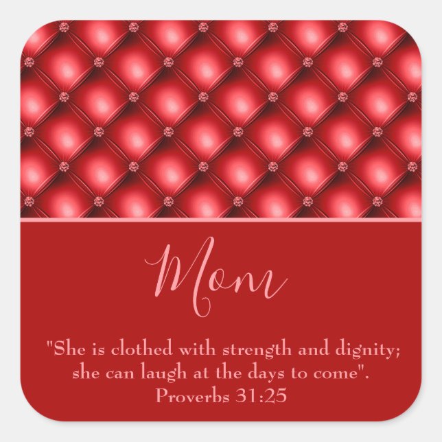 Pegatina rojo de mamá encantadora (Anverso)