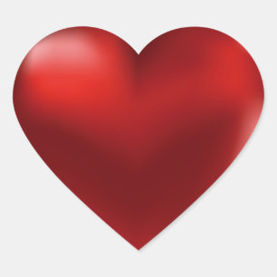 Pegatina rojo del corazón 3D