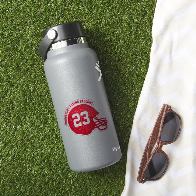Pegatina rojo del personalizado del casco del equi (HydroFlask Insitu)