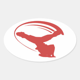 Pegatina rojo estilo molino de viento