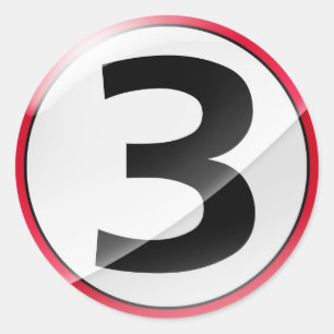 Pegatina rojo número 3