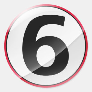 Pegatina rojo número 6