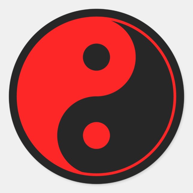 Pegatina rojo y negro del símbolo de Yin Yang (Anverso)