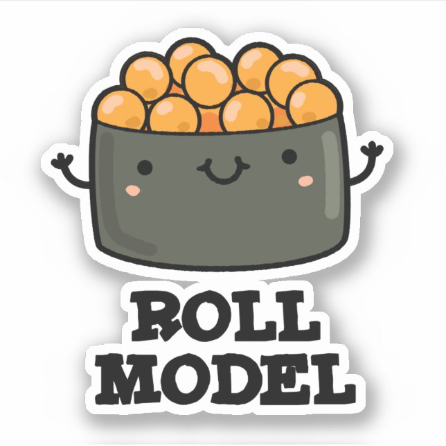 Pegatina Roll Model Funny Food Sushi Roll Pun (Anverso)