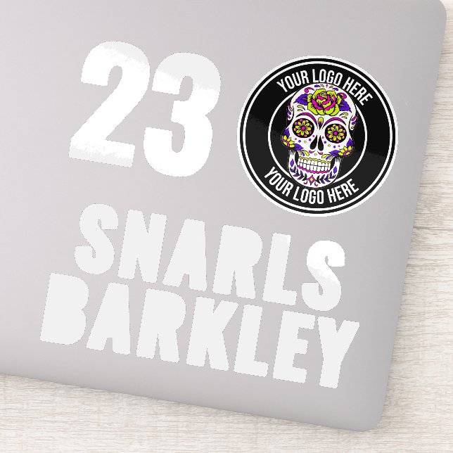 Pegatina Roller Derby Logo White Team Name Helmet (Detalle)