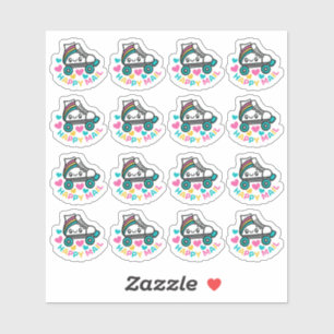 Pegatina Roller Skate Happy Mail Personalizado-Pegatina de