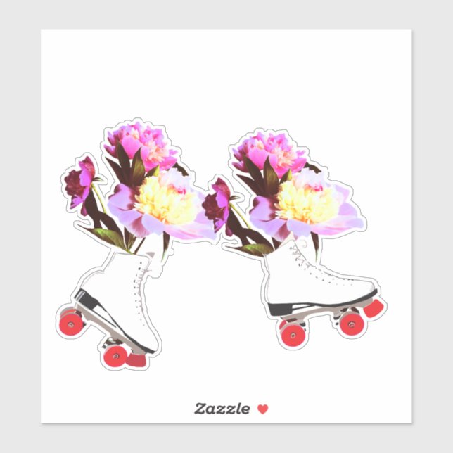 Pegatina Roller Skates Peonies (Hoja)