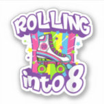 Pegatina Rolling Into 8 Years Old Funny 8th Birthday Gift G<br><div class="desc">Rolling Into 8 Years Old Funny 8th Birthday Gift Girls Kids T-Shirt</div>