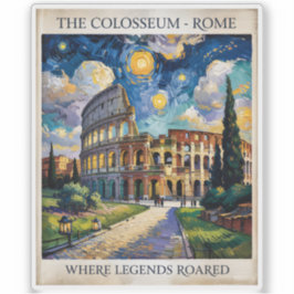 Pegatina Roma Italia Coliseo Viaje Van Gogh Noche Estrellad