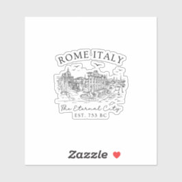 Pegatina Roma Italia: recuerdo de viaje de las ruinas de la