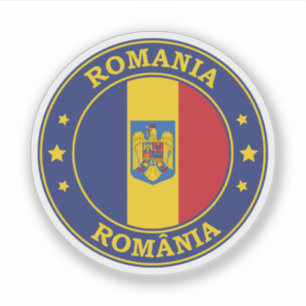 Pegatina Romana bandera en círculo Emblema