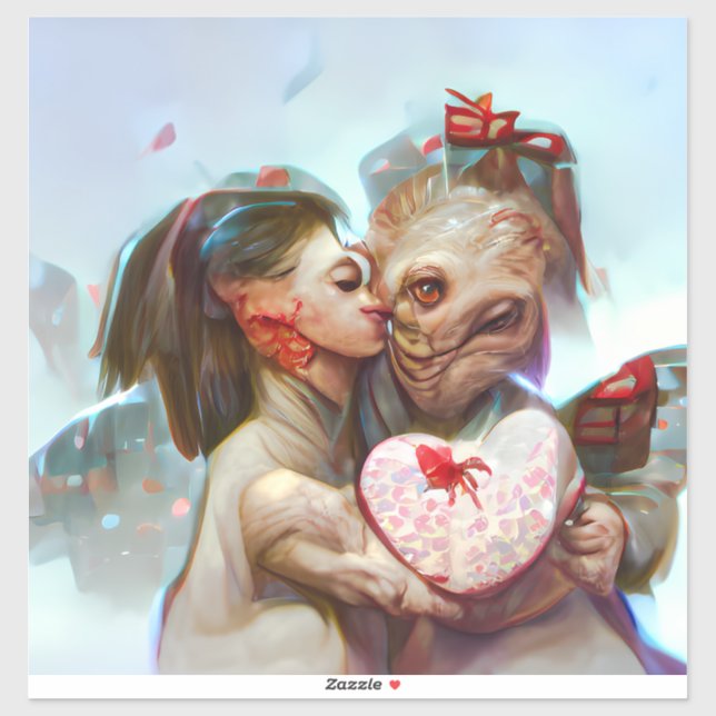 Pegatina Romance Alienígena Caprichosa (Hoja)