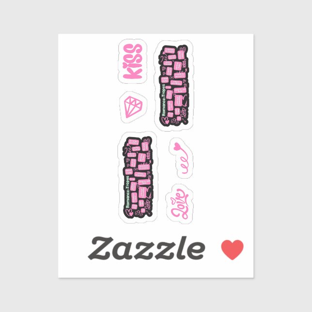 Pegatina Romance Book Tropes Hot Pink Pack (Hoja)