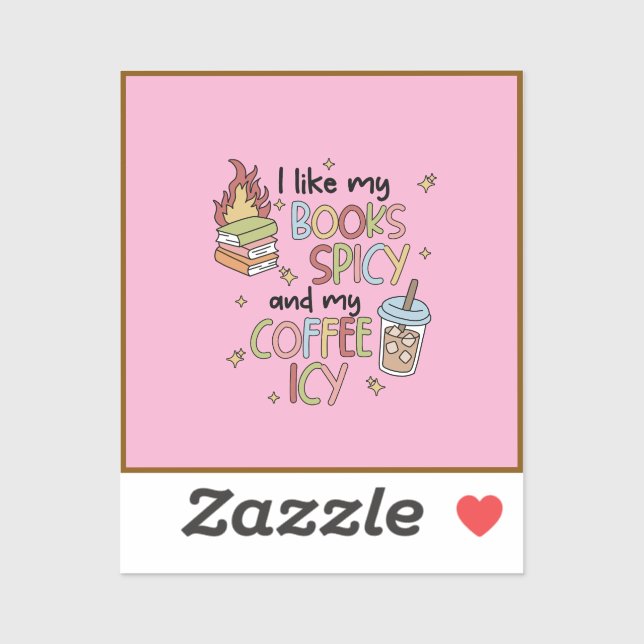 Pegatina Romance books and coffee sticker (Hoja)