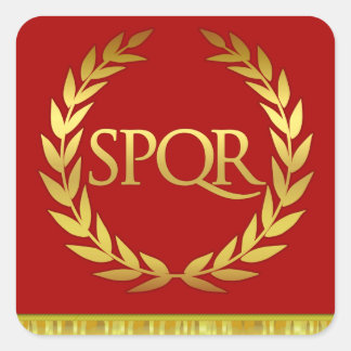 PEGATINA romano cuadrado SPQR