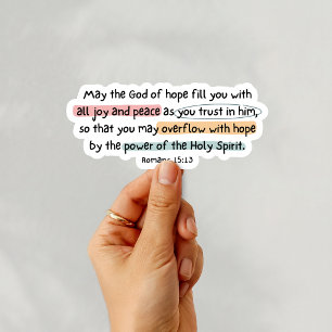 Pegatina Romanos 15:13 Dios de Esperanza