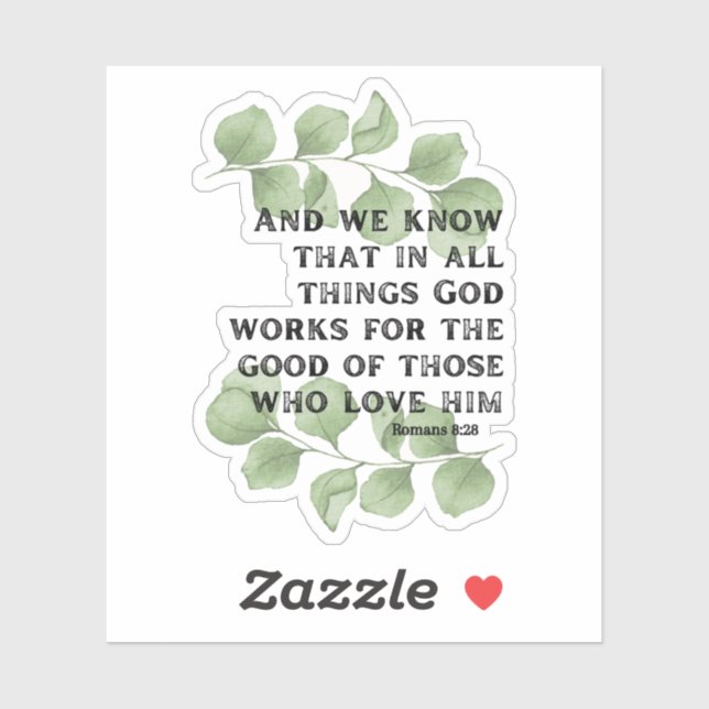 Pegatina Romanos 8:28 (Hoja)