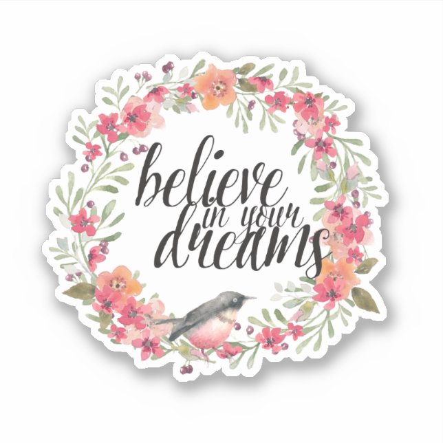 Pegatina Romantic Oleander Bird Pink Floral Dream (Anverso)