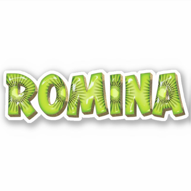 Pegatina Romina Name Kiwi Design Aufkleber Sticker (Anverso)