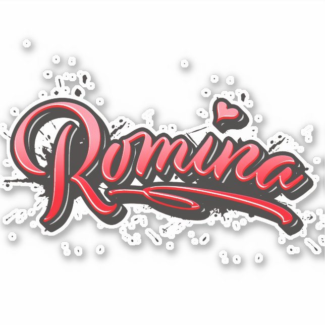 Pegatina Romina red Heart Graffiti Aufkleber Sticker (Anverso)