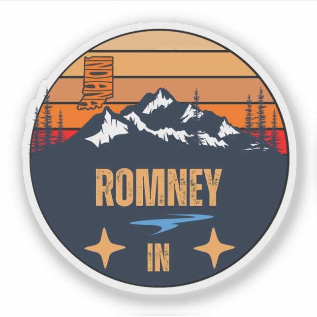 Pegatina Romney, Indiana (Anverso)