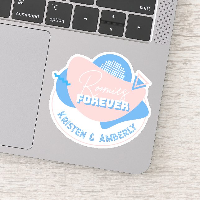 Pegatina "Romomies para siempre" retro nombres personalizad (Detalle)