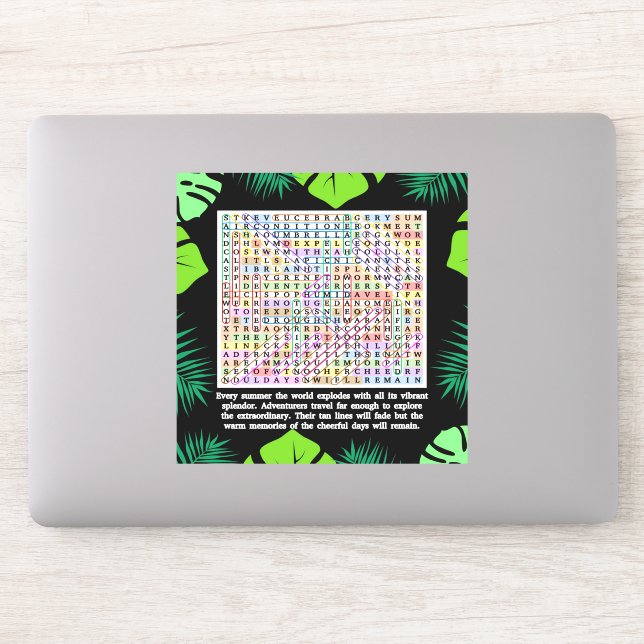 Pegatina Rompecabezas de búsqueda de palabras de verano (Ordenador)