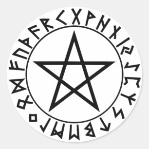 pegatina ronda Rune Pentacle