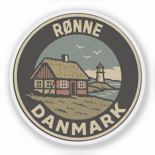 Pegatina Rønne, Dinamarca Danmark  (Anverso)