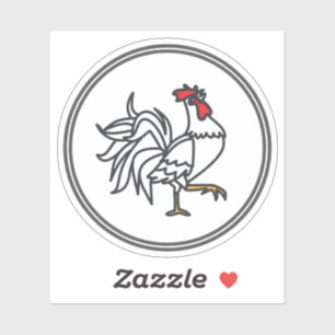 Pegatina Rooster   Colección de caza de cangrejo d