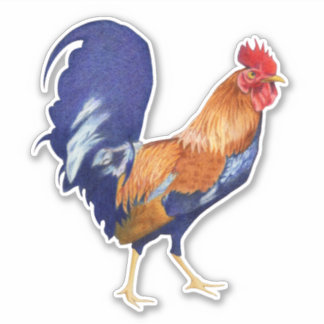 Pegatina Rooster Custom-Cut Stickers