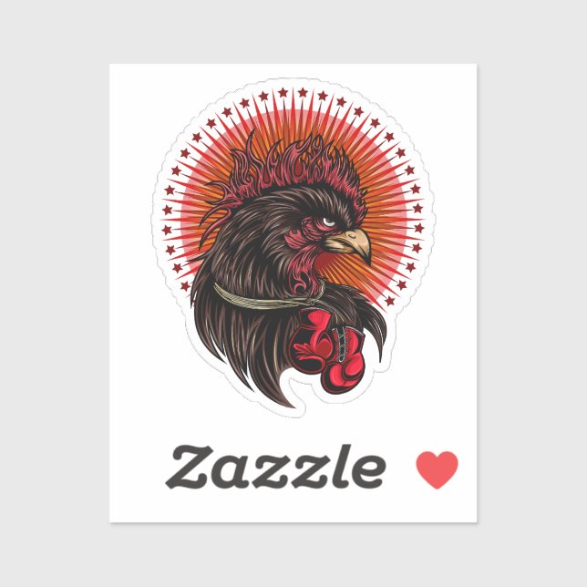 Pegatina Rooster de boxeo (Hoja)