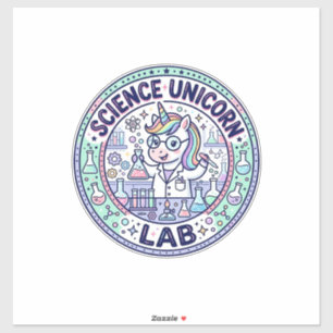 Pegatina Ropa lista para POD de Unicorn Science Unicorn Lab