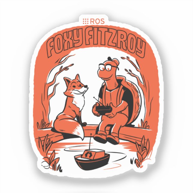 Pegatina ROS 2 Foxy Fitzroy (Anverso)