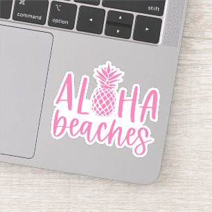 Pegatina Rosa Aloha Bebida Tropical Summer Pineapple