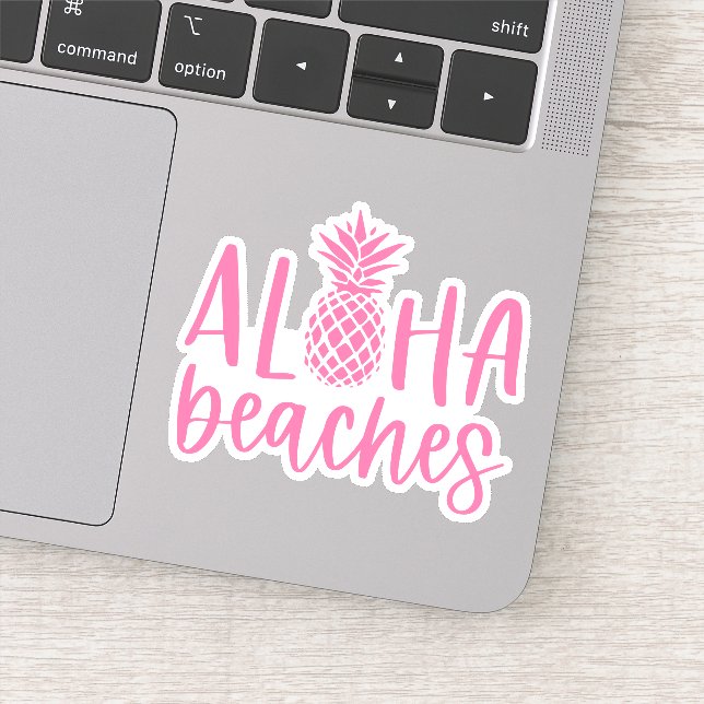 Pegatina Rosa | Aloha Bebida Tropical Summer Pineapple (Detalle)