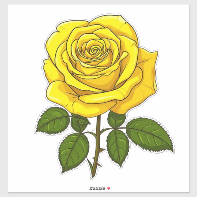 Pegatina Rosa Amarillo Brillante (Hoja)