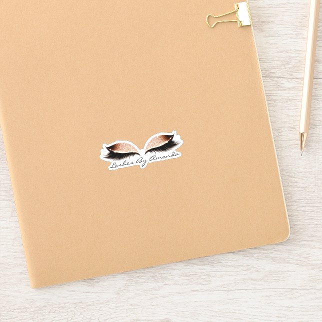 Pegatina Rosa Artista De Maquillaje De Oro Lazas Extensión  (Cuaderno)