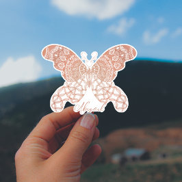 Pegatina Rosa Boho Butterfly