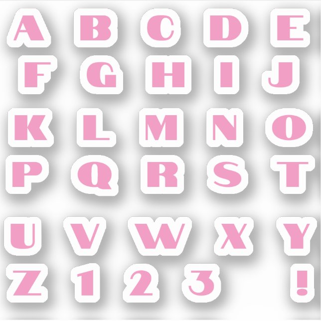 Pegatina Rosa Buchstaben Alphabet Aufkleber (Anverso)