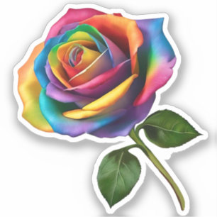 Pegatina Rosa de arcoiris de largo tamaño-