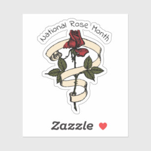 Pegatina Rosa de estilo de tatuaje