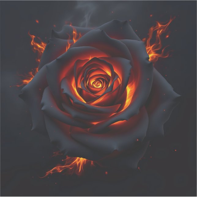 Pegatina Rosa de Fuego  (Anverso)